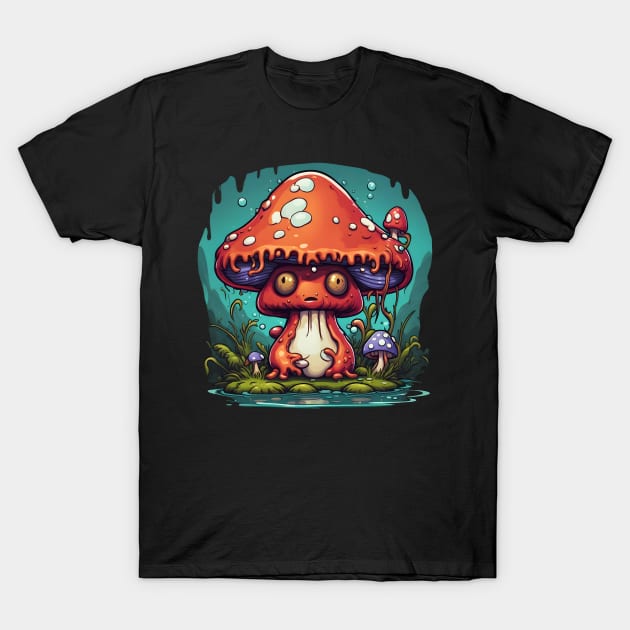 Frog Mushroom T-Shirt by Fantasyscape